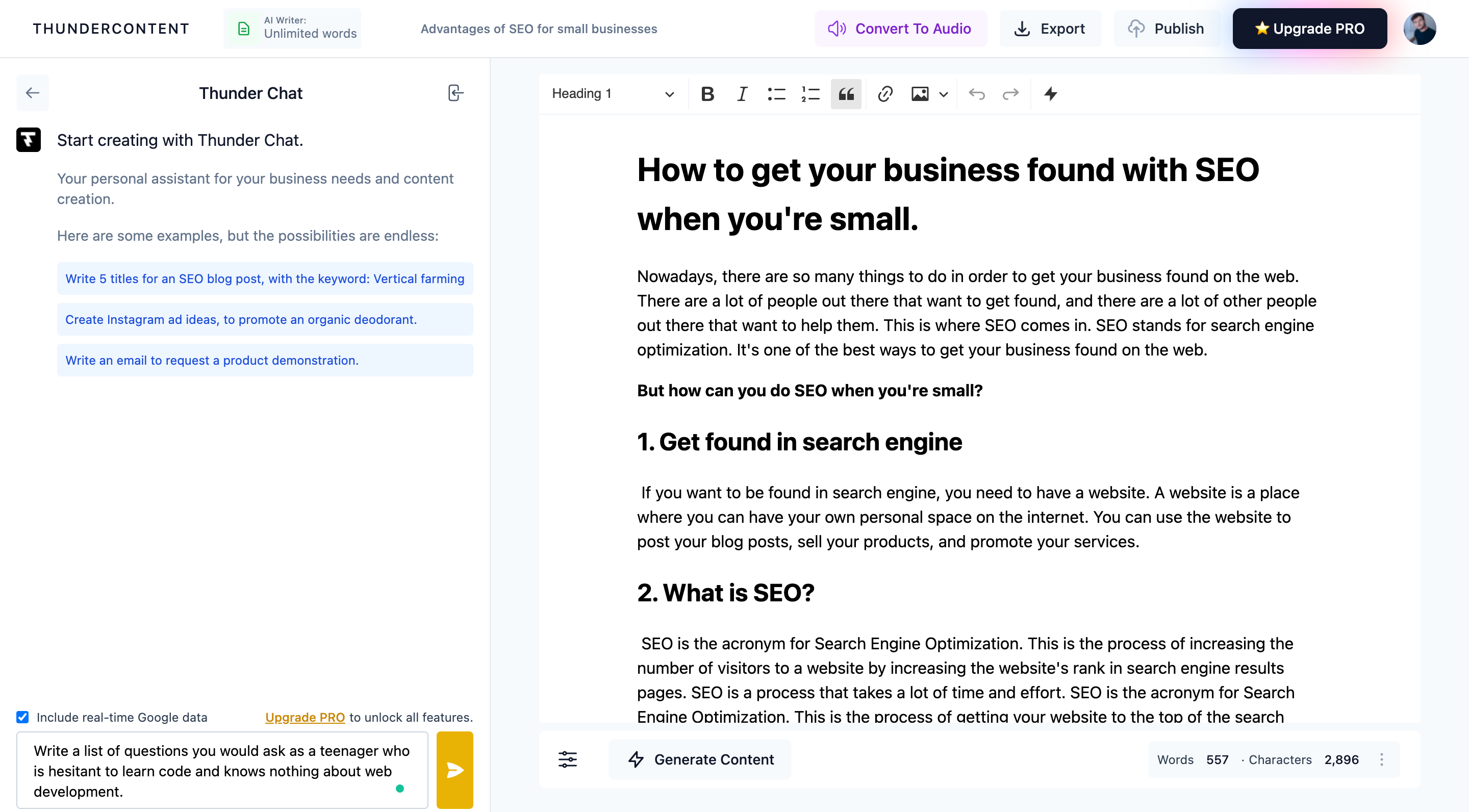AI Chat preview dashboard